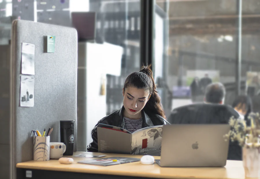 a image of a a girl working